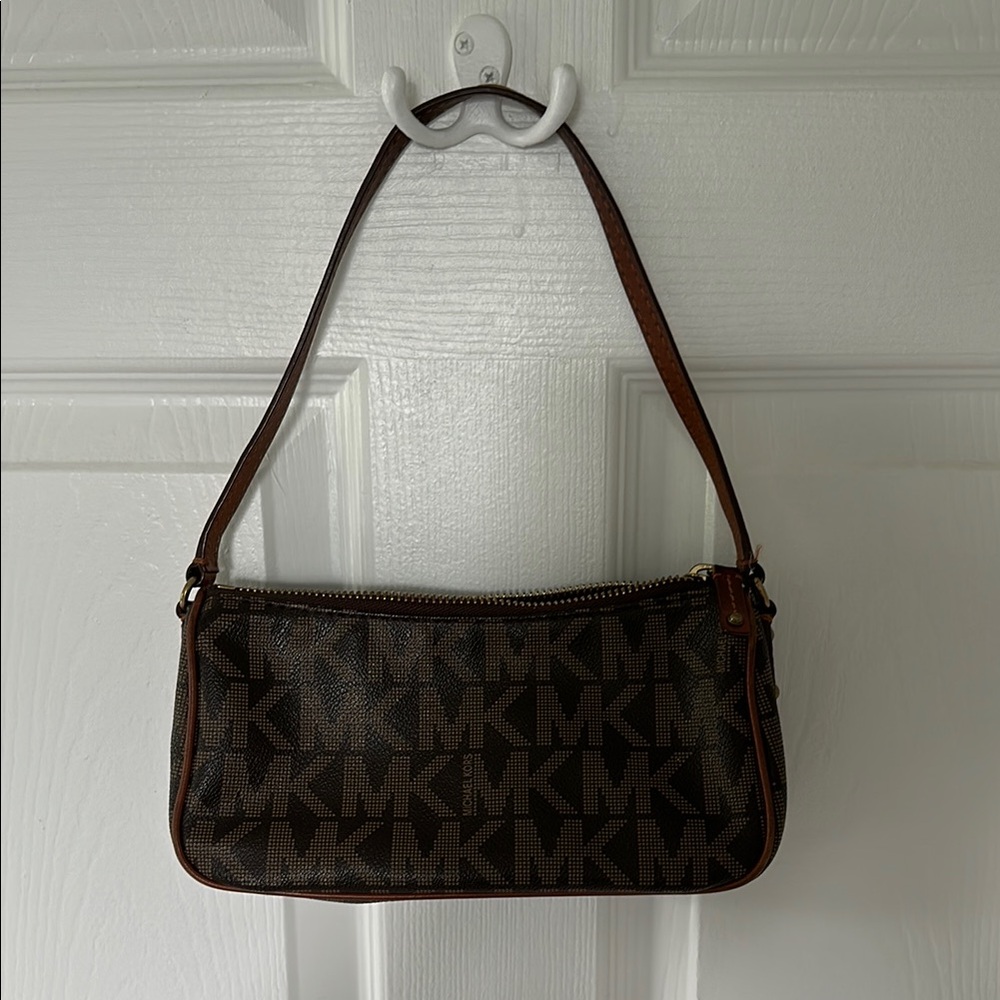 Michael Kors Dark Brown Monogram Shoulder Bag